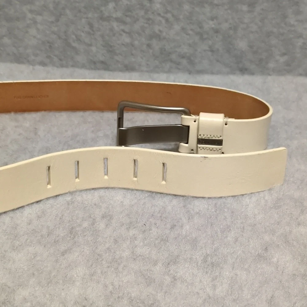 Calvin Klein Cream Leather Belt  women's Size 38